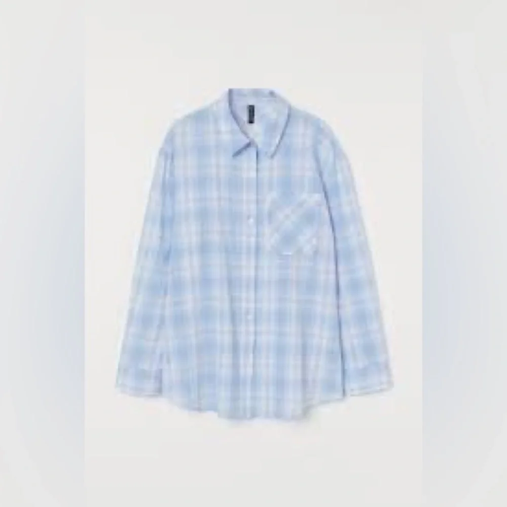 Light Blue Plaid Button-Up Shirt - Women - Picture 1 of 5